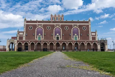 A view of the Asbury Park Convention Hall from the adjoining park