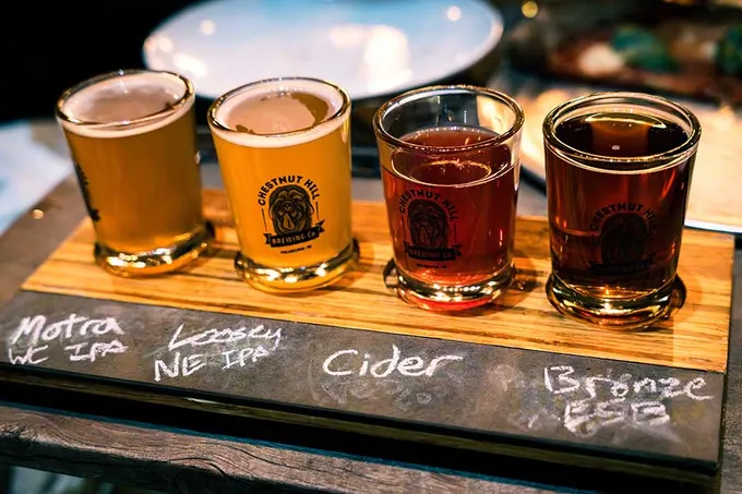 A flight of beer