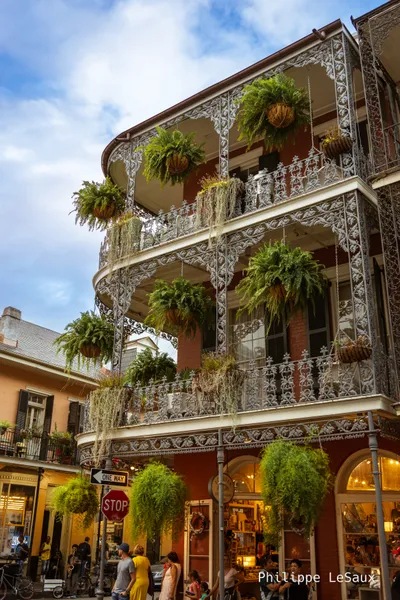 Elaborate building in New Orleans' French Quarter